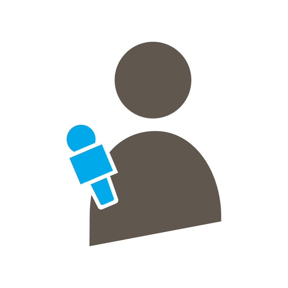 Poppetje met microfoon