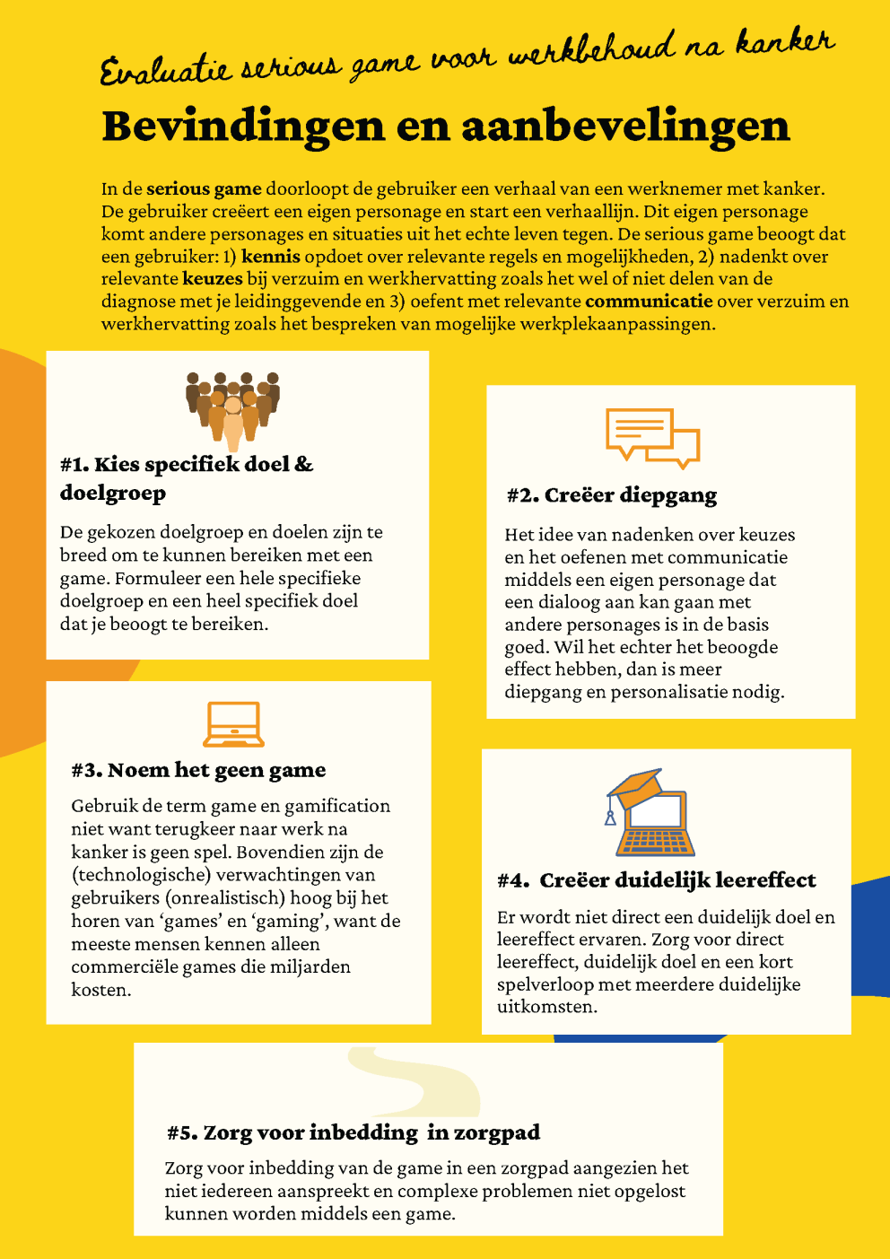 Factsheet 'Evaluatie serious game voor werkbehoud na kanker'